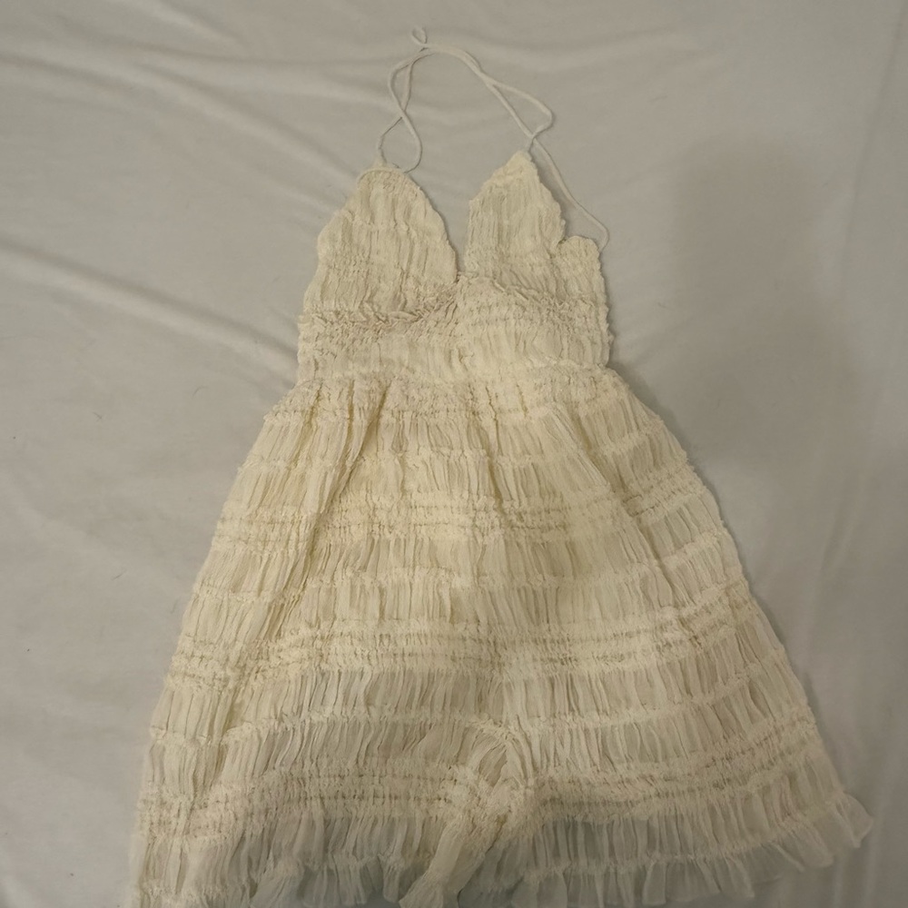 Princess Polly Cream Lace Halter Dress
